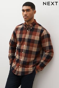 Brown Check Long Sleeve Shirt