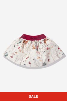 Monnalisa Baby Girls Woodland Skirt in White