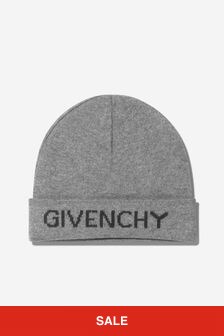 قبعة منسوجة رمادي بشعار للأولاد البيبي من Givenchy