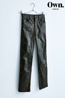 Green Snake Own. Mid Rise Straight Jeans