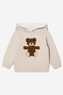 Fendi Kids Baby Teddy Bear Hoodie in Cream