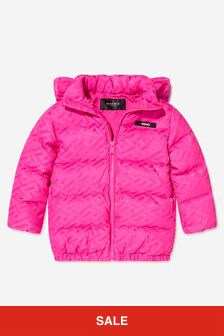 Versace Baby Girls Down Padded Puffer Jacket in Pink