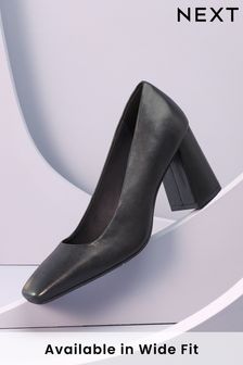 Black Forever Comfort® With Motionflex Square Toe Block Heel Shoes