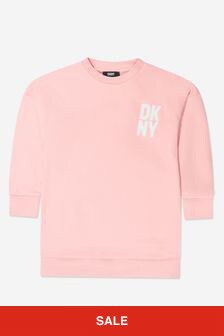 DKNY 소녀 로고 인쇄 스웨터 드레스