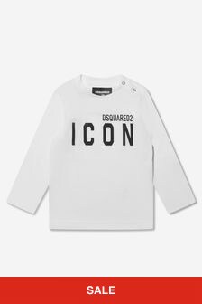 Dsquared2 Kids Baby Boys Long Sleeve Icon T-Shirt in White