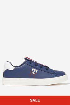 Tommy Hilfiger Boys Low Cut Lace Up Trainers in Blue