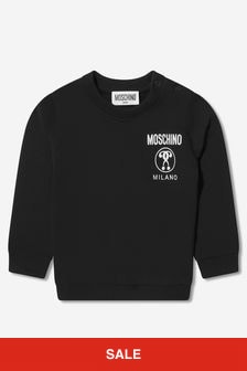 Moschino 키즈 베이비 밀라노 로고 스웨트 셔츠