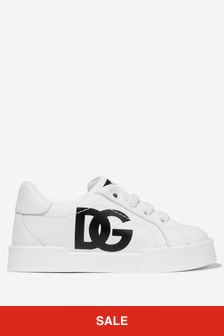 Dolce & Gabbana Kids Leather Low Top Trainers in White