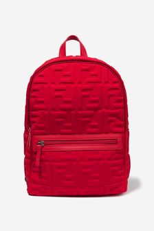 Fendi Kids FF Logo Backpack in Red