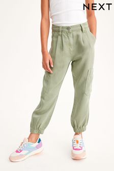 Khaki Green TENCEL™ Cargo Trousers (3-16yrs)