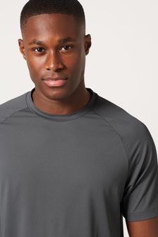 Dark Grey Active Gym and Training Textured T-Shirt