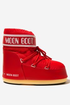 Moon Boot Kids Icon Low Boots in Red