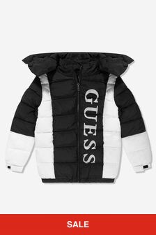 Guess Boys Hooded Padded Jacket in Black
