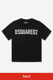 Dsquared2 Kids Boys Slouch Fit Chest Logo T-Shirt in Black