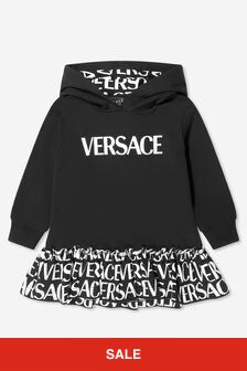 Versace Baby Girls Branded Dress in Black
