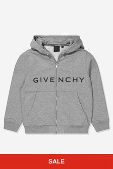 Givenchy ボーイズ ロゴ プリント ジップアップトップ