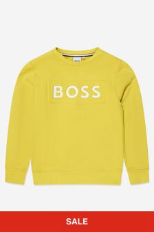 BOSS 소년 로고 인쇄 스웨트 셔츠