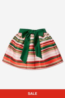 Mama Luma Girls Satin Striped Skirt in Multicoloured