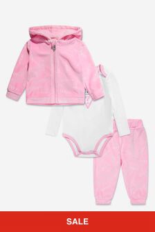 Guess Baby Girls Tracksuit Set (3 Piece) in Pink