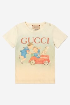 GUCCI Kids Baby Boys Car Print T-Shirt