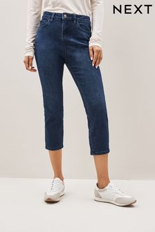 Inky Blue Cropped Slim Jeans