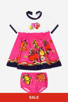 فستان وردي ليمون وبرتقال للبنات للبنات البيبي من Dolce & Gabbana
