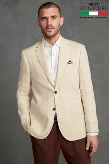 Stone Natural Signature Leomaster Linen Blazer