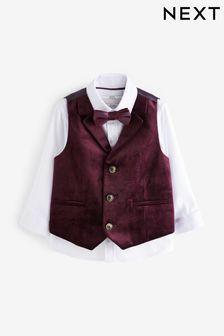 Plum Purple Velvet Waistcoat Set (3mths-7yrs)