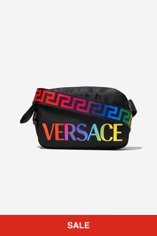 Versace Kids Logo Cross Body Bag in Black (W:17cm)
