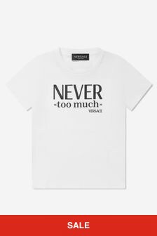 Versace Kids Never Too Much T-Shirt in White