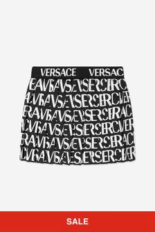 Versace Girls Logo Mini Skirt in Black