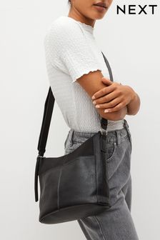 Black Casual Messenger Cross-Body Bag