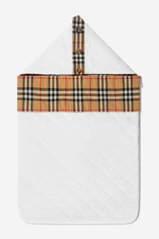 Burberry Kids Baby Check Iggy Blanket In White