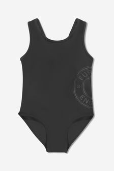 Burberry Kids Girls Tirza Roundel Swimsuit in Black