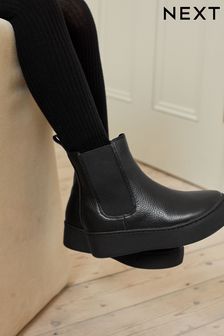 Black Chunky Chelsea Boots