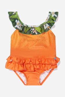 Molo Girls Ruffle Nalani Swimsuit in Orange