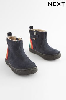 Navy Rainbow Suede Chelsea Boots