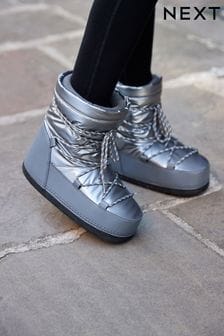 Silver Fashion Padded Boots
