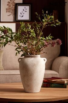 Natural Natural Country Ceramic Lydford Medium Textured Flower Vase