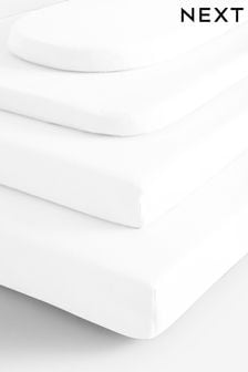 White 2 Pack Baby 100% Cotton Jersey Fitted Sheets