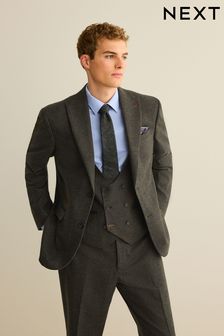 Green Trimmed Check Suit Jacket