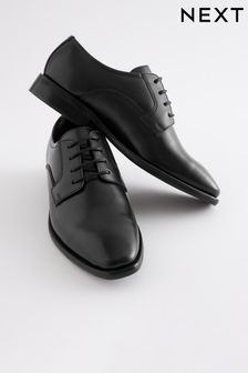 Black School Leather Lace-Up Shoes