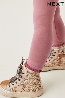 Gold Glitter Glitter Fleece Lined Lace-Up High Top Trainers