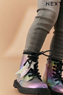 Rainbow Warm Lined Lace-Up Boots