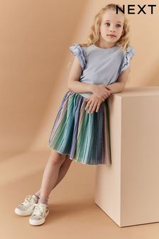 Rainbow Sparkle Pleated Skirt (3-16yrs)