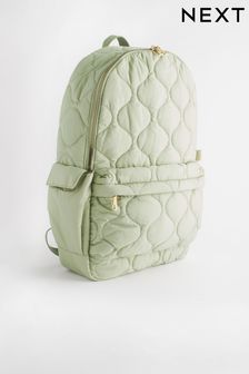 Sage Green Quilted Backpack