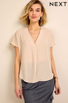 Stone Natural Short Sleeve Overhead Top