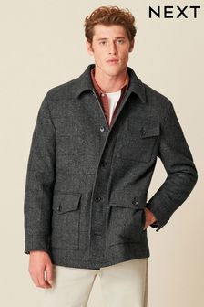 Grey Check Three Pocket Coat
