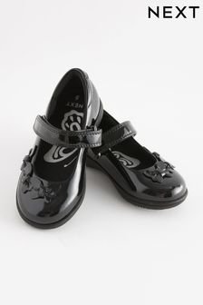 Black Patent School Junior Butterfly Mary Jane Shoes