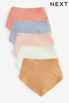 Mixed Pastel Dribble Bibs 5 Pack